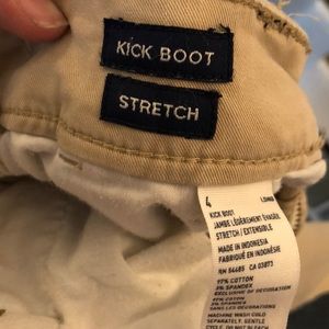 American eagle kick boot stretch khakis 4 long